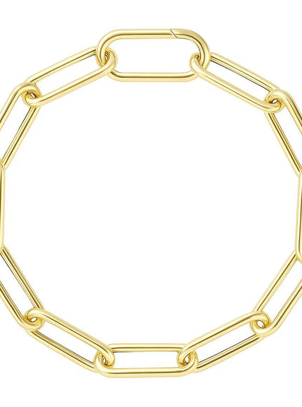 14k Yellow Gold Lite Round Wire Paperclip Bracelet (8.5mm)