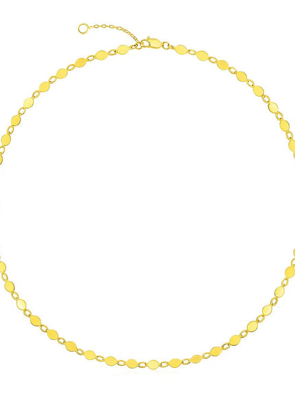 14k Yellow Gold Necklace with Polished Circles