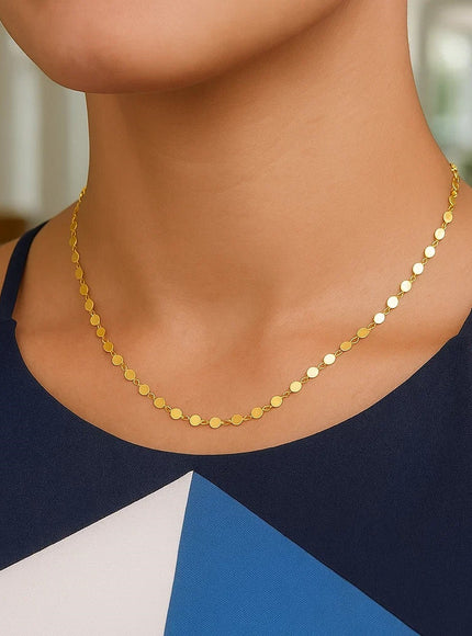 14k Yellow Gold Necklace with Polished Circles