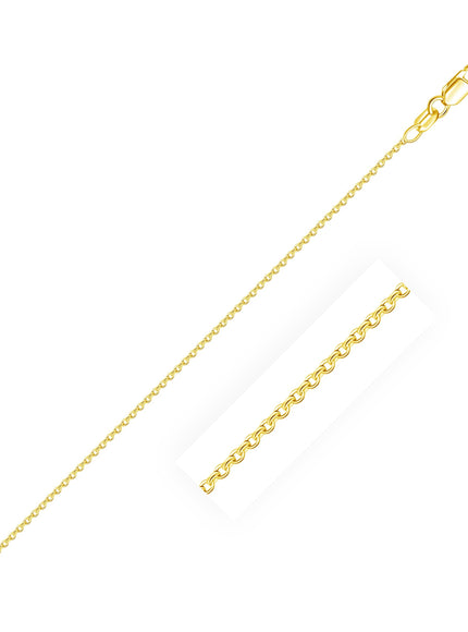 18k Yellow Gold Round Cable Link Chain 0.97mm