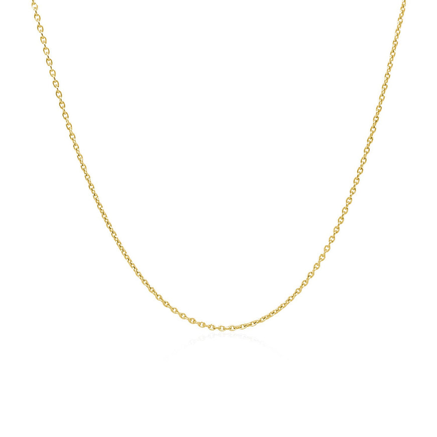 18k Yellow Gold Round Cable Link Chain 0.97mm