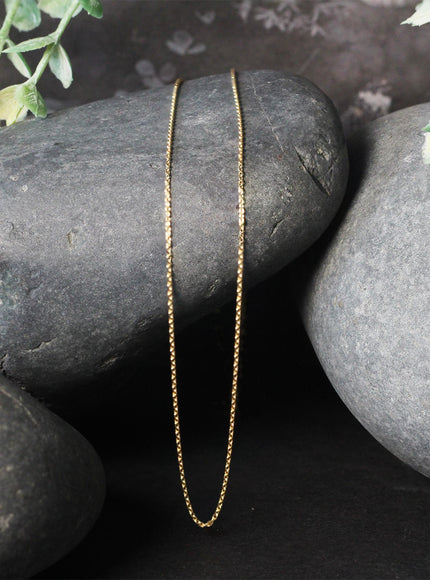 18k Yellow Gold Round Cable Link Chain 0.97mm