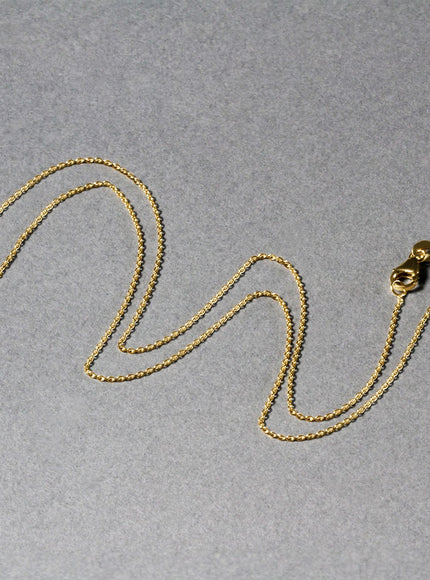 18k Yellow Gold Round Cable Link Chain 0.97mm