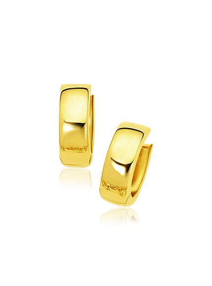 10k Yellow Gold Snuggable Hoop Earrings