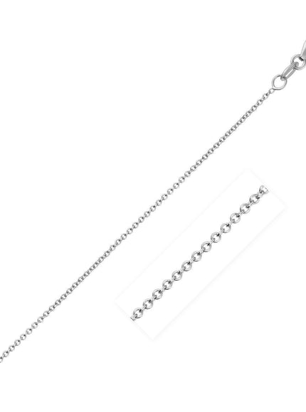 14k White Gold Round Cable Link Chain 1.1mm - Ellie Belle