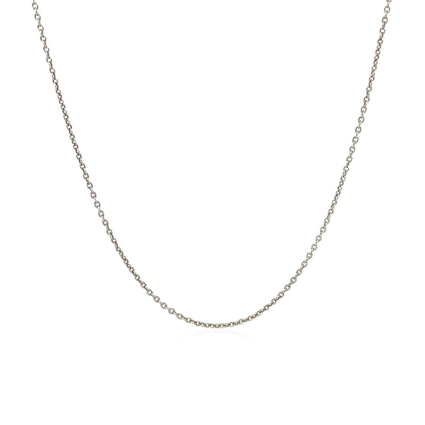 14k White Gold Round Cable Link Chain 1.1mm - Ellie Belle