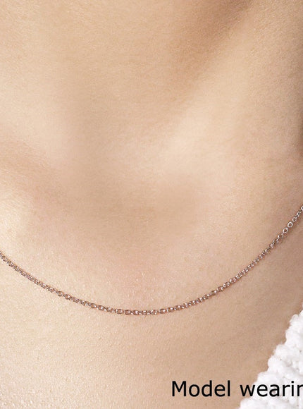 14k White Gold Round Cable Link Chain 1.1mm