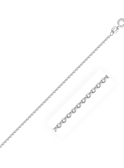 18k White Gold Diamond Cut Cable Link Chain 1.1mm