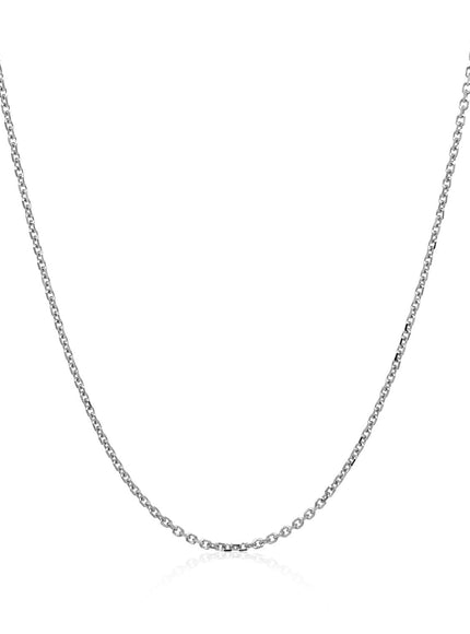 18k White Gold Diamond Cut Cable Link Chain 1.1mm