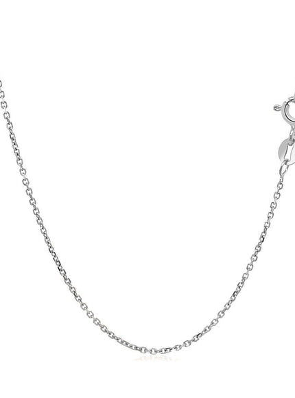 18k White Gold Diamond Cut Cable Link Chain 1.1mm