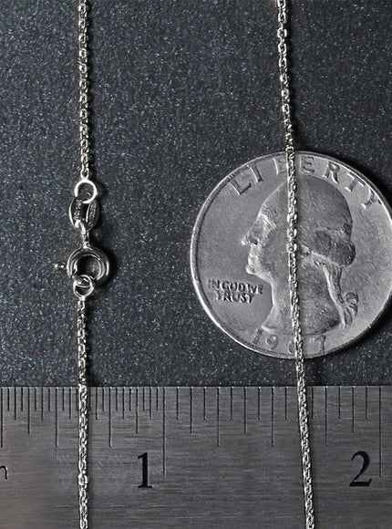 18k White Gold Diamond Cut Cable Link Chain 1.1mm