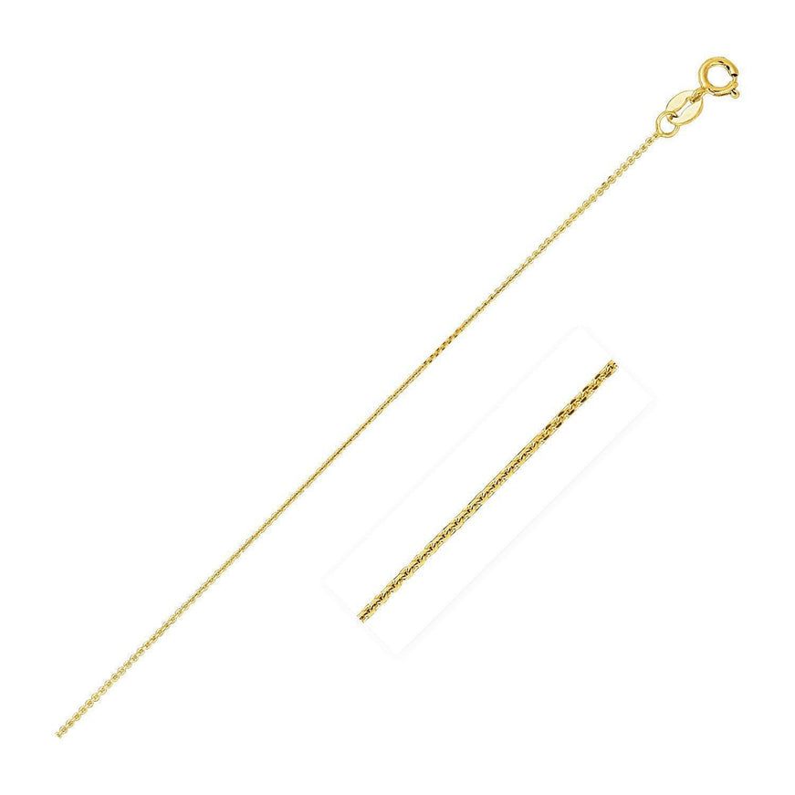 14k Yellow Gold Diamond Cut Cable Link Chain 0.8mm - Ellie Belle