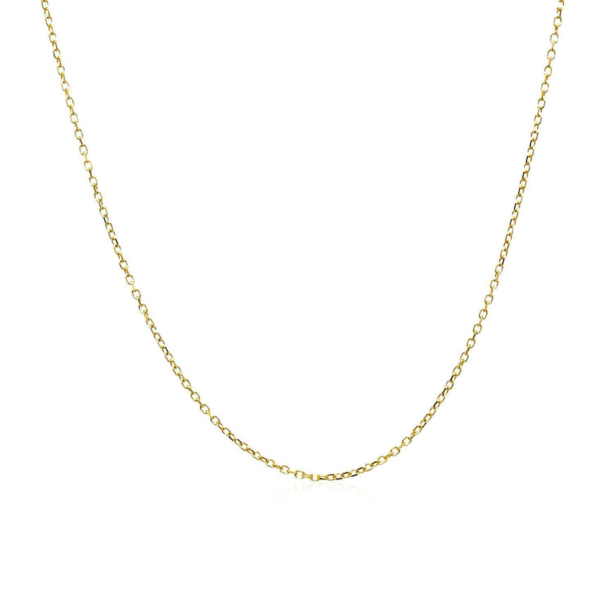 14k Yellow Gold Diamond Cut Cable Link Chain 0.8mm - Ellie Belle