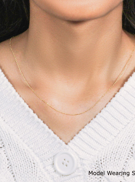 14k Yellow Gold Diamond Cut Cable Link Chain 0.8mm