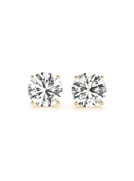 3 cttw Certified IGI Lab Grown Round Diamond Stud Earrings 14k Yellow Gold (G/VS2)