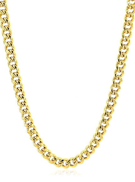 4.5mm 14k Yellow Gold Semi Solid Miami Cuban Chain