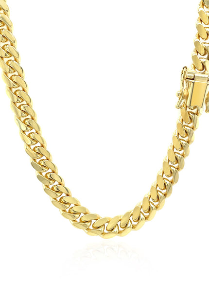6.0mm 14k Yellow Gold Classic Miami Cuban Solid Chain