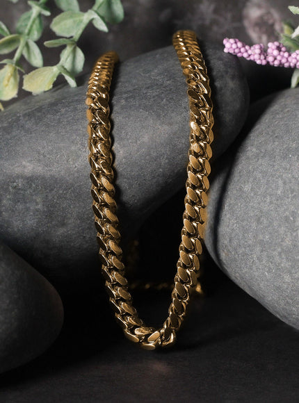 6.0mm 14k Yellow Gold Classic Miami Cuban Solid Chain