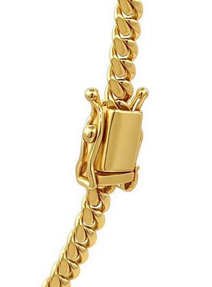 6.0mm 14k Yellow Gold Classic Miami Cuban Solid Chain