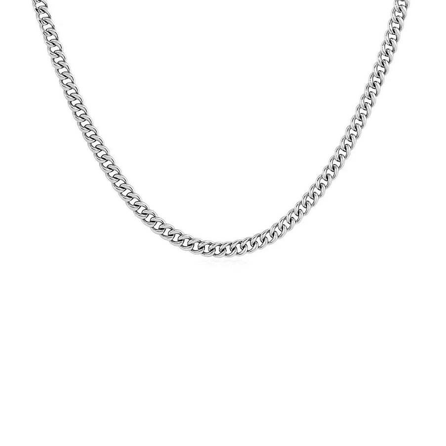 3.0mm 14K White Gold Gourmette Chain