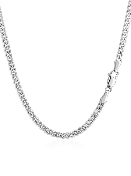 3.0mm 14K White Gold Gourmette Chain