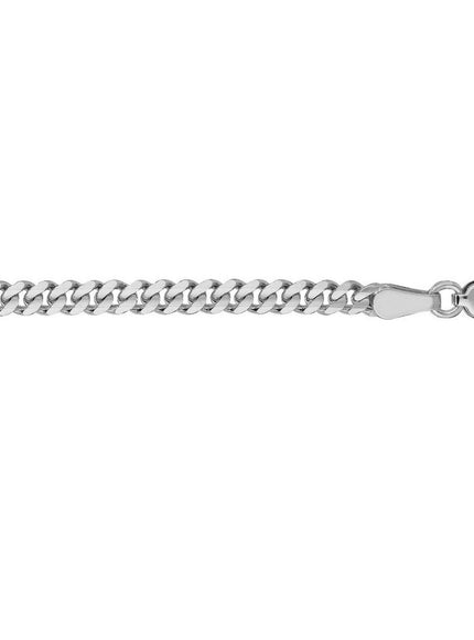 3.0mm 14K White Gold Gourmette Chain