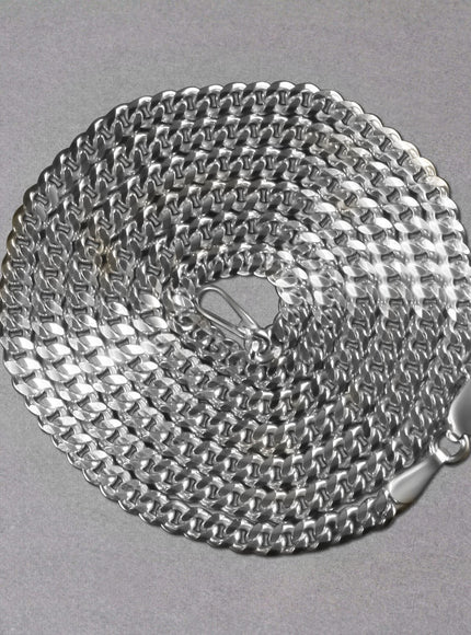 3.0mm 14K White Gold Gourmette Chain