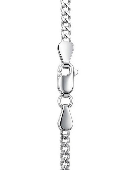 3.0mm 14K White Gold Gourmette Chain