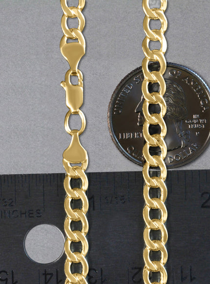 5.3mm 10k Yellow Gold Curb Chain