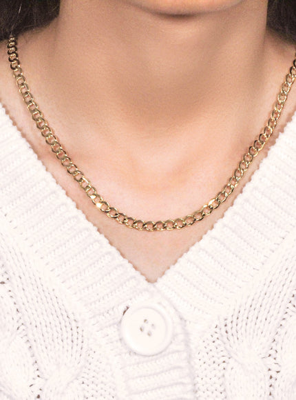 5.3mm 10k Yellow Gold Curb Chain