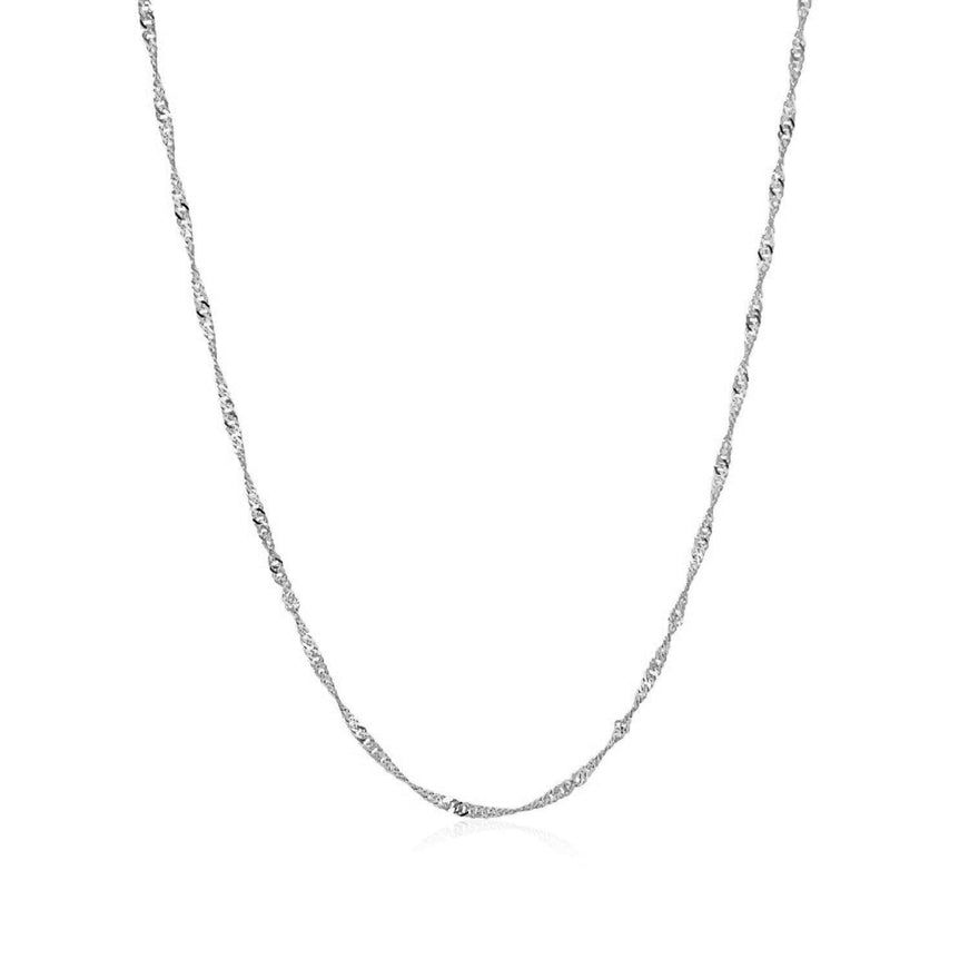 10k White Gold Singapore Chain 1.5mm - Ellie Belle