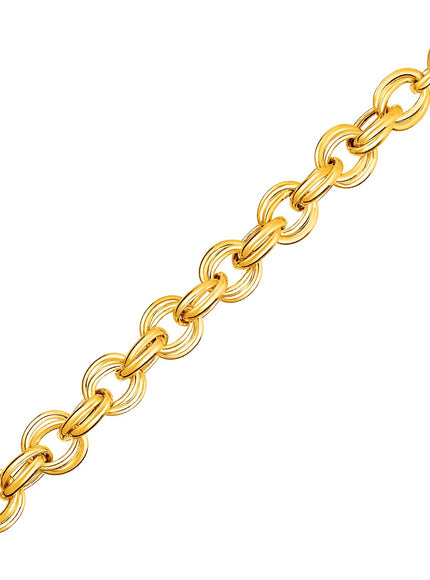 Twisted Double Link Bracelet in 14k Yellow Gold