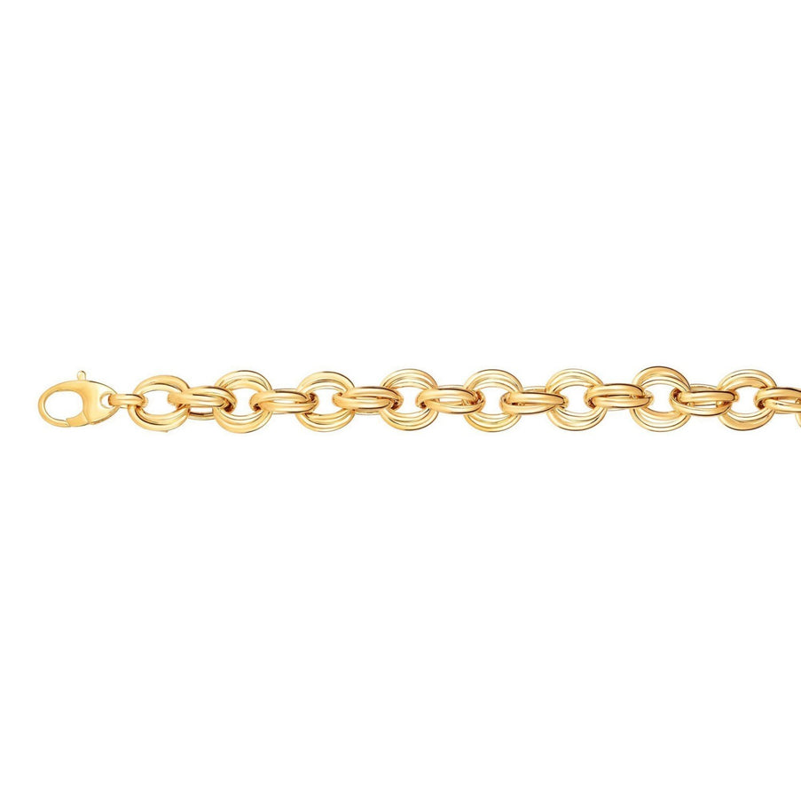 Twisted Double Link Bracelet in 14k Yellow Gold