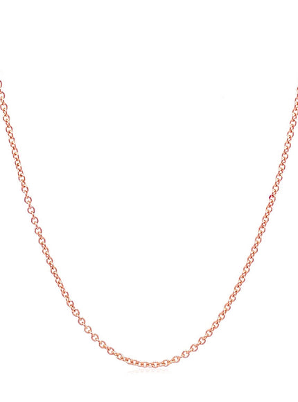 14k Rose Gold Round Cable Link Chain 1.3mm