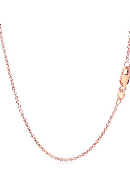 14k Rose Gold Round Cable Link Chain 1.3mm
