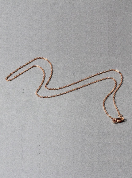 14k Rose Gold Round Cable Link Chain 1.3mm