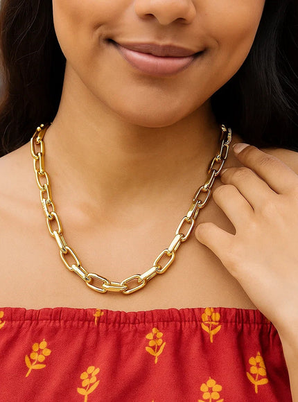 14k Yellow Gold French Cable Link Necklace (9mm)