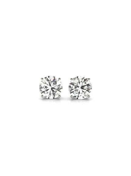 1 cttw Certified IGI Lab Grown Round Diamond Stud Earrings 14k White Gold (G/VS2)
