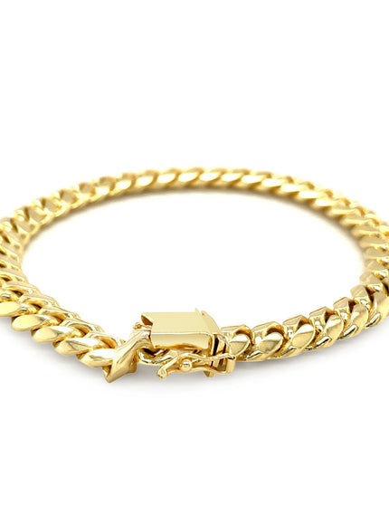 8.25mm 14k Yellow Gold Classic Miami Cuban Solid Bracelet