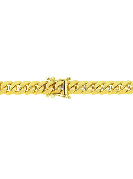 8.25mm 14k Yellow Gold Classic Miami Cuban Solid Bracelet