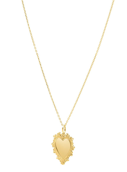Baroque Heart Necklace in 14K Yellow Gold