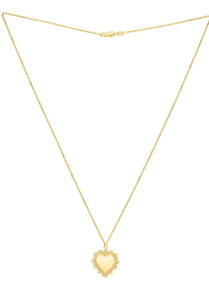 Baroque Heart Necklace in 14K Yellow Gold