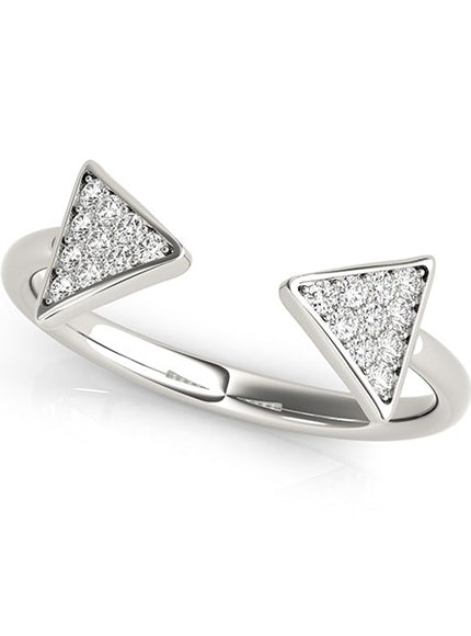 14k White Gold Diamond Arrowhead Open Ring (1/5 cttw)