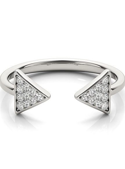 14k White Gold Diamond Arrowhead Open Ring (1/5 cttw)