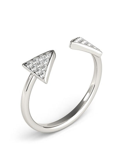 14k White Gold Diamond Arrowhead Open Ring (1/5 cttw)