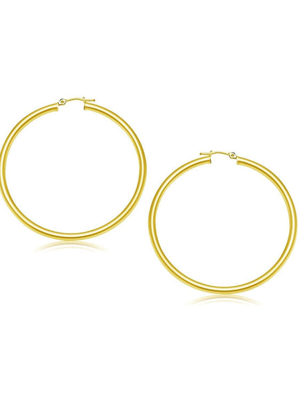 10k Yellow Gold Polished Hoop Earrings (25 mm) - Ellie Belle