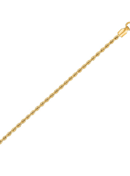 14k Yellow Gold Solid Rope Chain (1.50 mm)