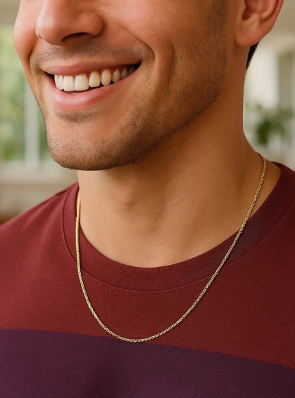 14k Yellow Gold Solid Rope Chain (1.50 mm)