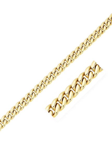3.2mm 14k Yellow Gold Classic Miami Cuban Solid Bracelet
