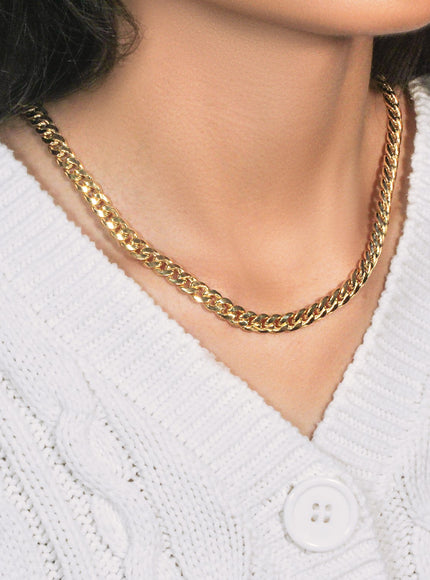 6.7mm 14k Yellow Gold Miami Cuban Semi Solid Chain